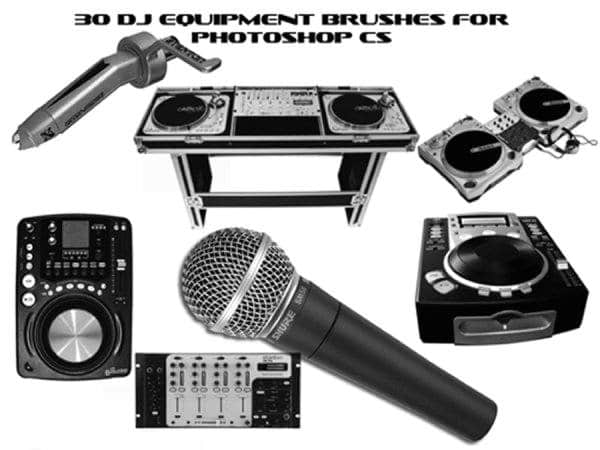30个DJ音乐元素设备PS笔刷下载