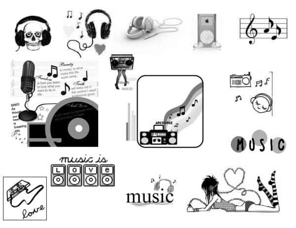 Music卡通涂鸦音乐元素PS笔刷