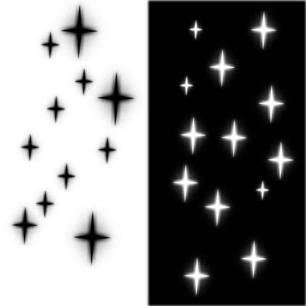 十字星、四角星型闪烁背景PS笔刷下载