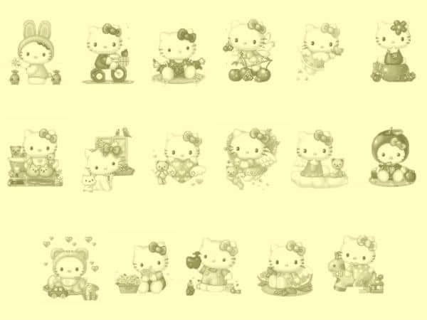 可爱的卡通HelloKitty猫咪PS笔刷