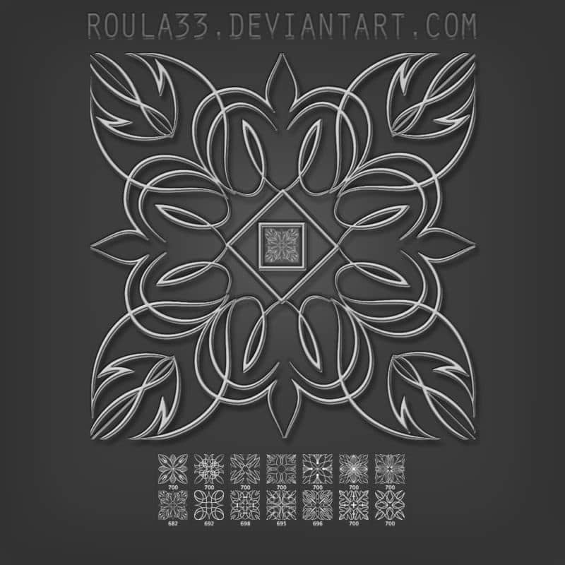 漂亮的手绘式图案花纹 photoshop CS5专用笔刷下载