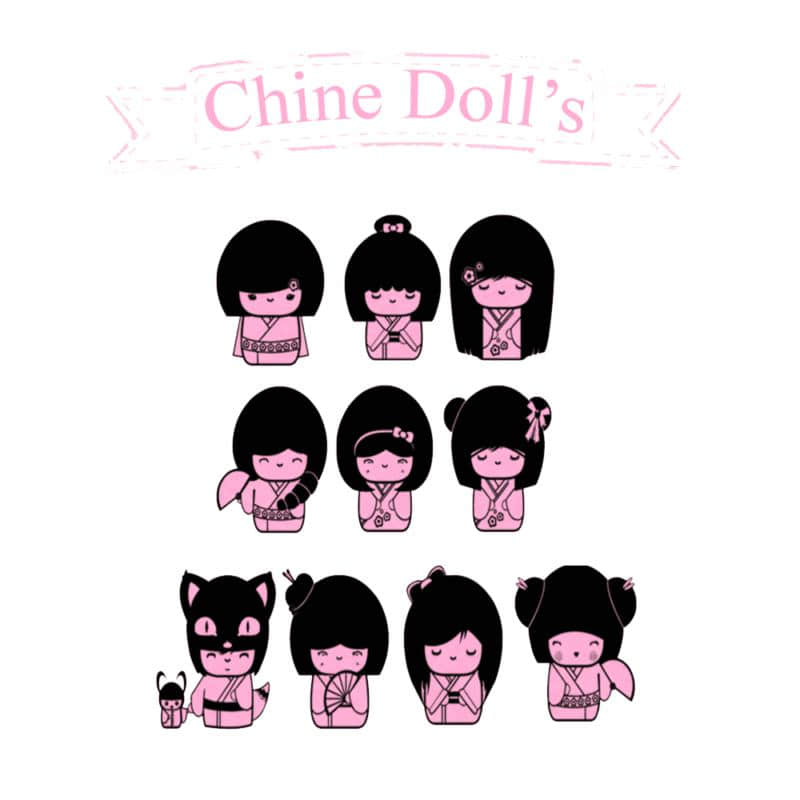 可爱的卡通合服小女孩PS笔刷下载