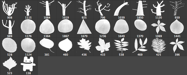 矢量绘画的植物树木PS笔刷下载