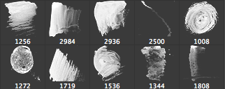 颜料水粉刷子画笔效果PS笔刷