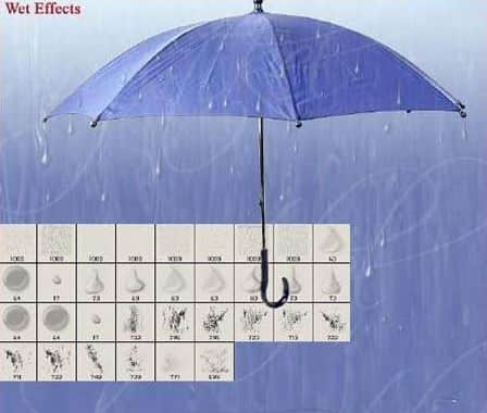 高清雨水、水滴效果PS笔刷素材