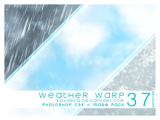 37种下雨、起雾、云、下雪等天气效果笔刷