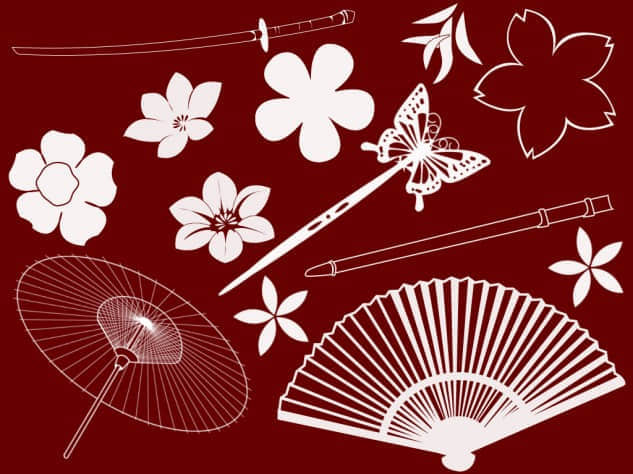 日本矢量生活元素笔刷