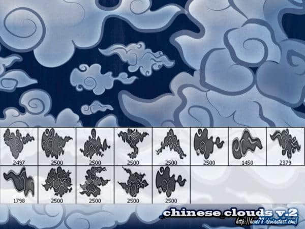 高清PS中国卡通祥云笔刷