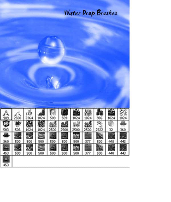 高品质水滴效果Photoshop笔刷素材