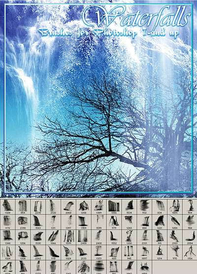 photoshop高分辨率瀑布流水笔刷