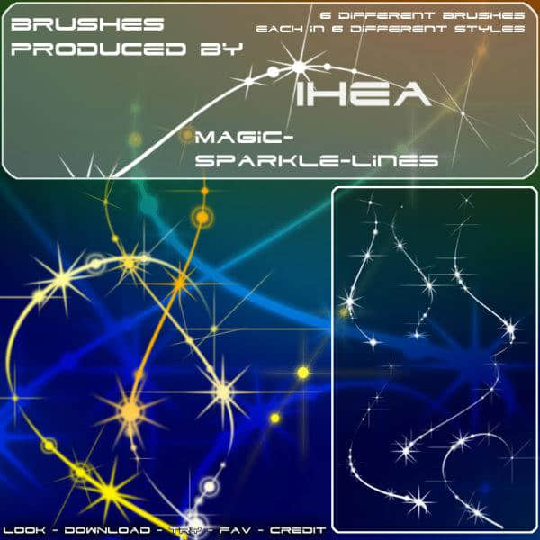 魔幻闪烁星光线条光线PS笔刷