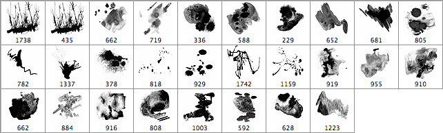 28种中国水墨画画笔效果笔刷