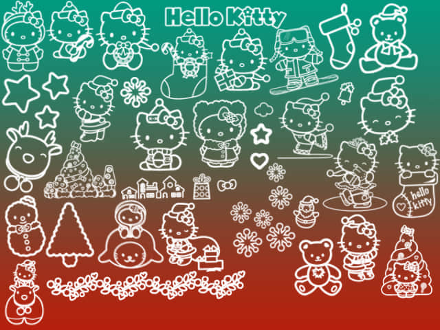 Hello Kitty圣诞节猫猫笔刷下载