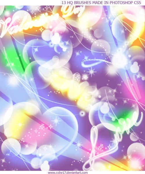 情人节梦幻爱心透明笔刷