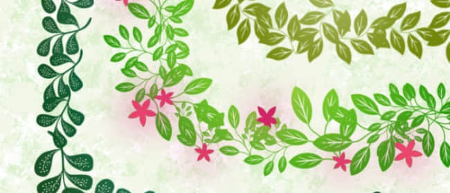 枝叶边框笔刷-玩吧资源站