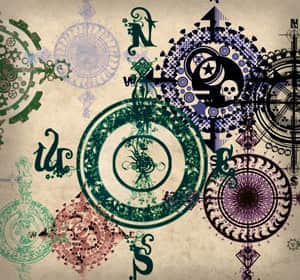 漂亮的罗盘花纹笔刷-玩吧资源站