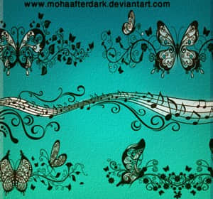 蝴蝶花纹笔刷-玩吧资源站