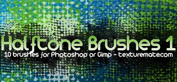 半色调抽象笔刷-玩吧资源站