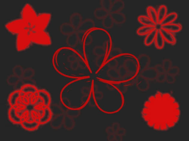 剪纸花纹笔刷