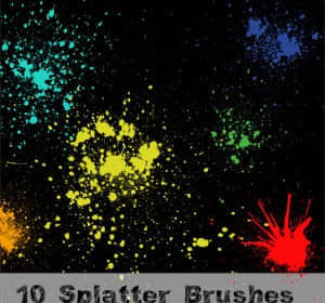 高清飞溅油漆笔刷-玩吧资源站