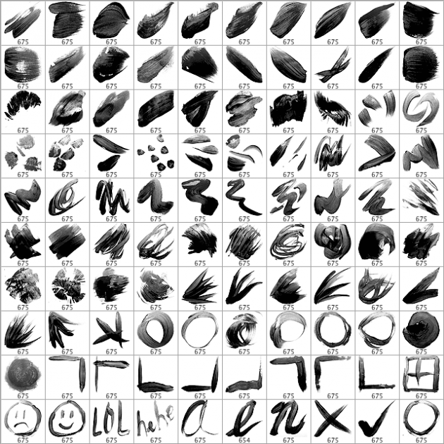 100个基本颜料画笔笔刷