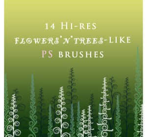 旋窝状树木笔刷-玩吧资源站