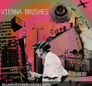 维也纳城市元素笔刷-玩吧资源站