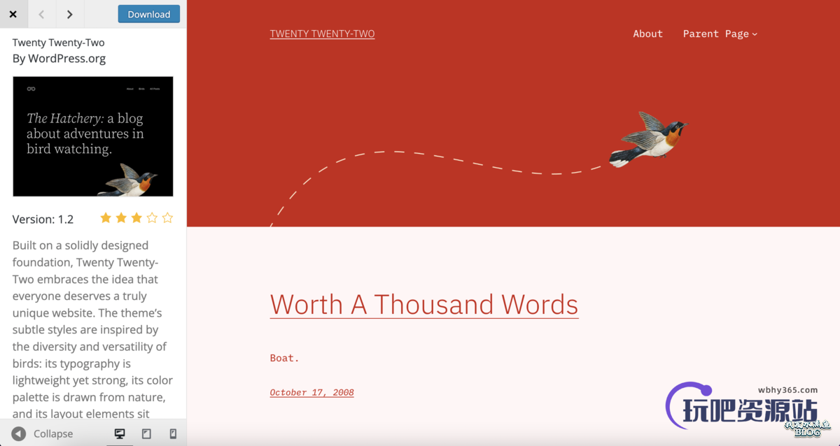 图片[1]-WordPress 主题目录支持主题的样式风格预览-玩吧资源站