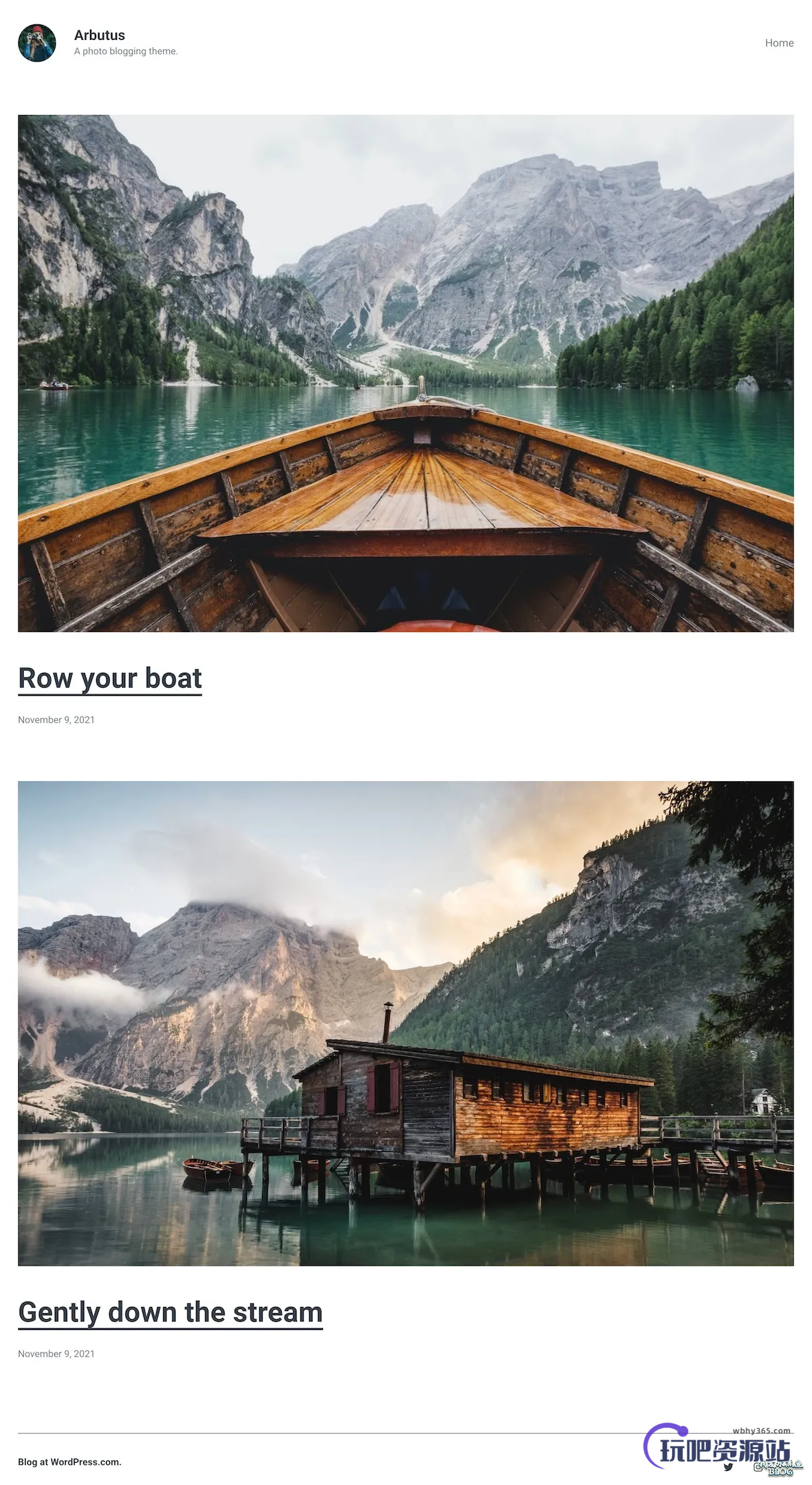 图片[2]-推荐一款以照片为中心的 WordPress 主题：Arbutus-玩吧资源站