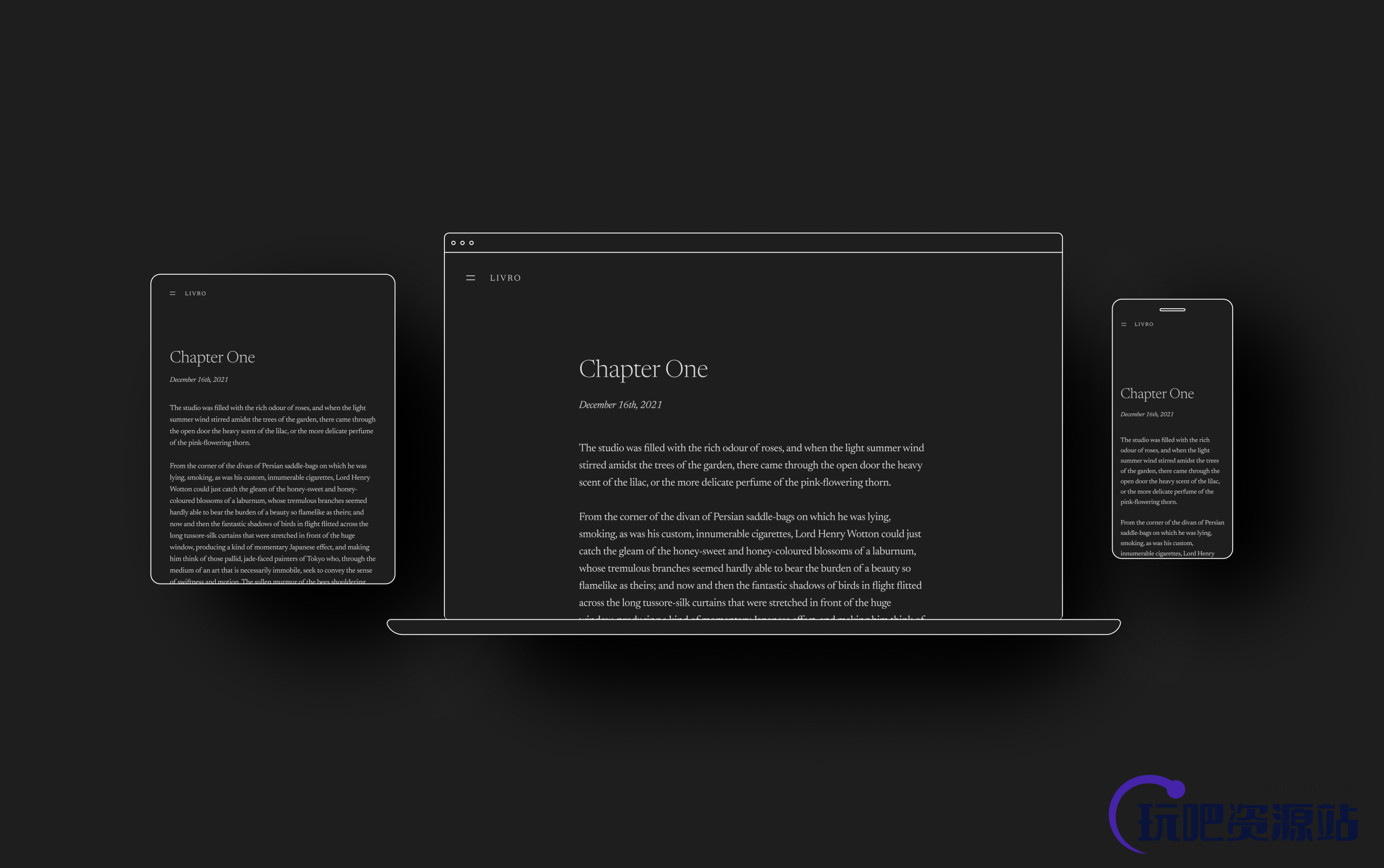 WordPress 官方推出的简洁文字阅读主题 Livro-玩吧资源站