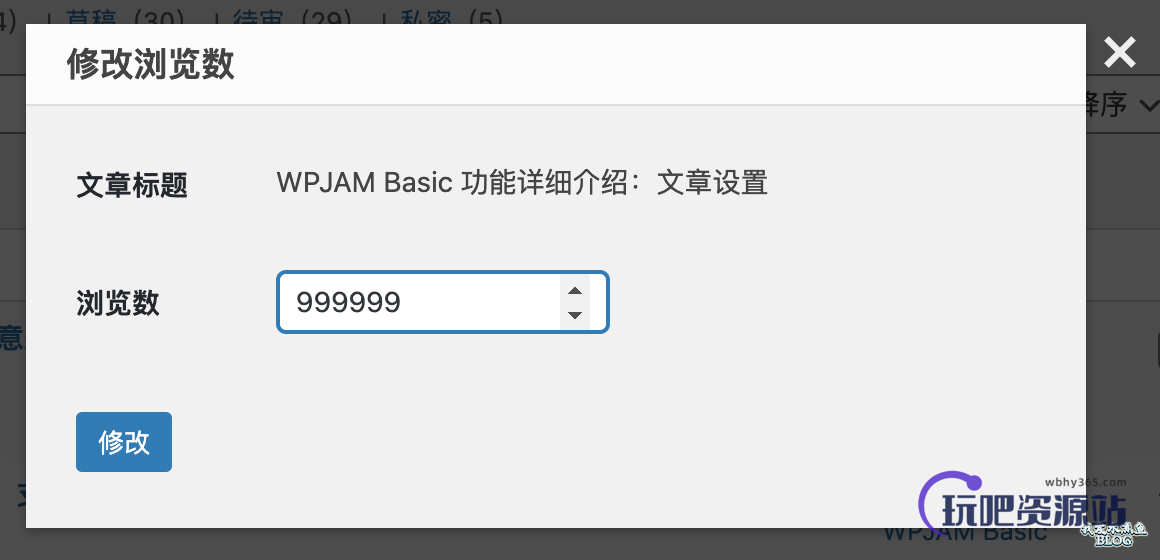 图片[2]-WPJAM Basic 扩展 – 文章浏览统计：一键统计文章在所有平台的浏览数-玩吧资源站